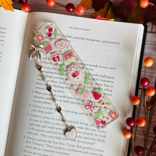 Strawberry Picnic Acrylic Bookmark
