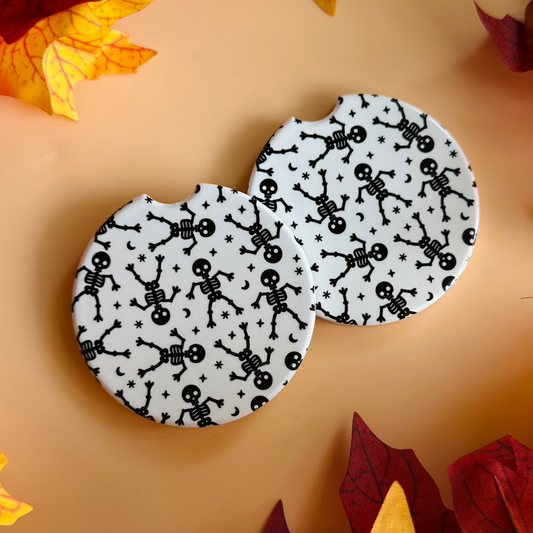Skeletons Car Coaster Set