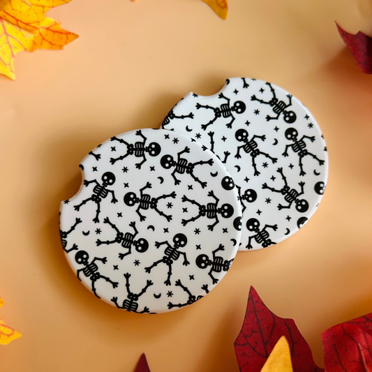 Skeletons Car Coaster Set