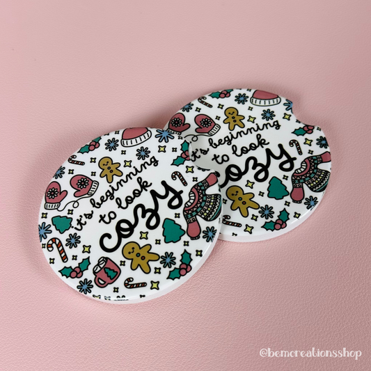 It's Beginning to Look Cozy Car Coaster Set