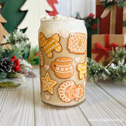 Mexican Christmas Cookies 16oz Glass Cup