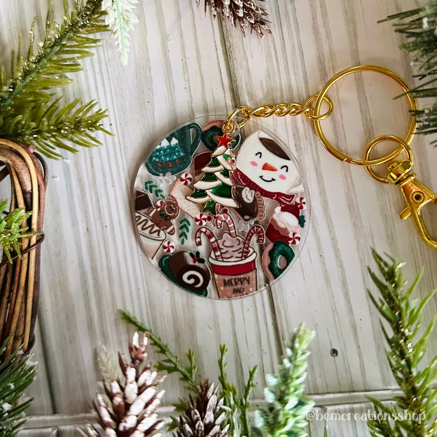 Christmas Coffee Acrylic Keychain