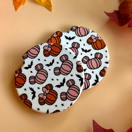 Pumpkin Ears Car Coaster Set