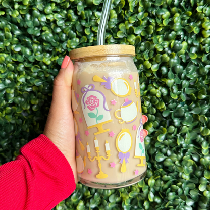 Beauty Princess 16oz Glass Cup