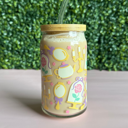 Beauty Princess 16oz Glass Cup