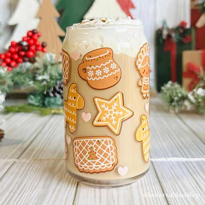 Mexican Christmas Cookies 16oz Glass Cup