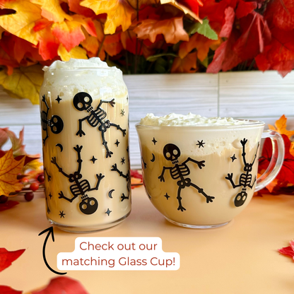 Cute Skeletons 18oz Glass Mug