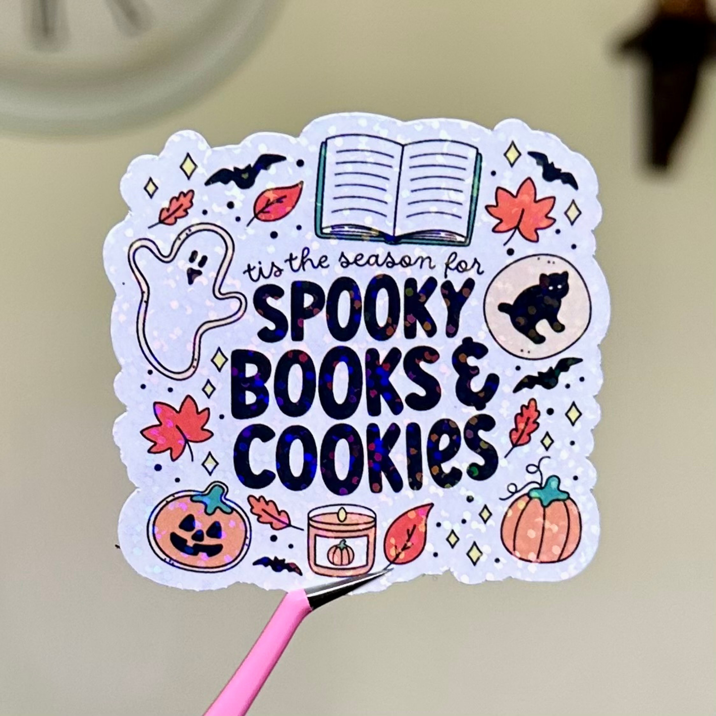Spooky Books & Cookies Sticker