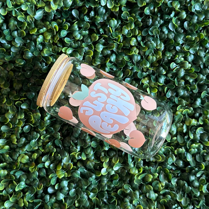 Just Peachy 16oz Glass Cup