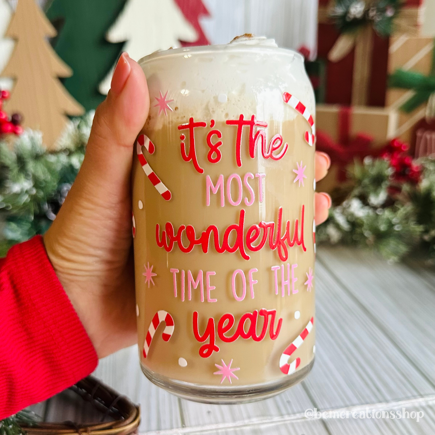 It's the Most Wonderful Time 16oz Glass Cup