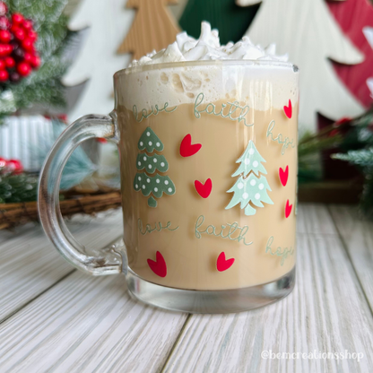 Faith Christmas 12oz Glass Mug