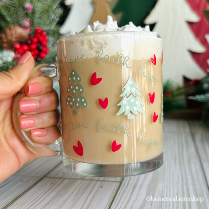 Faith Christmas 12oz Glass Mug