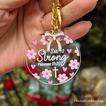 She is Strong Acrylic Keychain