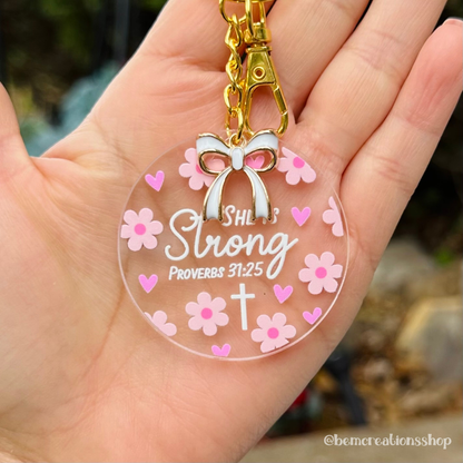 She is Strong Acrylic Keychain