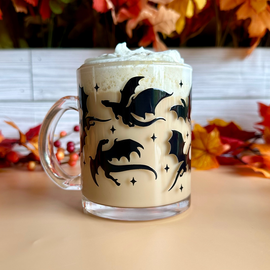 Black Dragon Fantasy 12oz Glass Mug