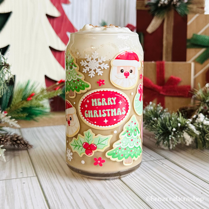 Christmas Cookies 16oz Glass Cup