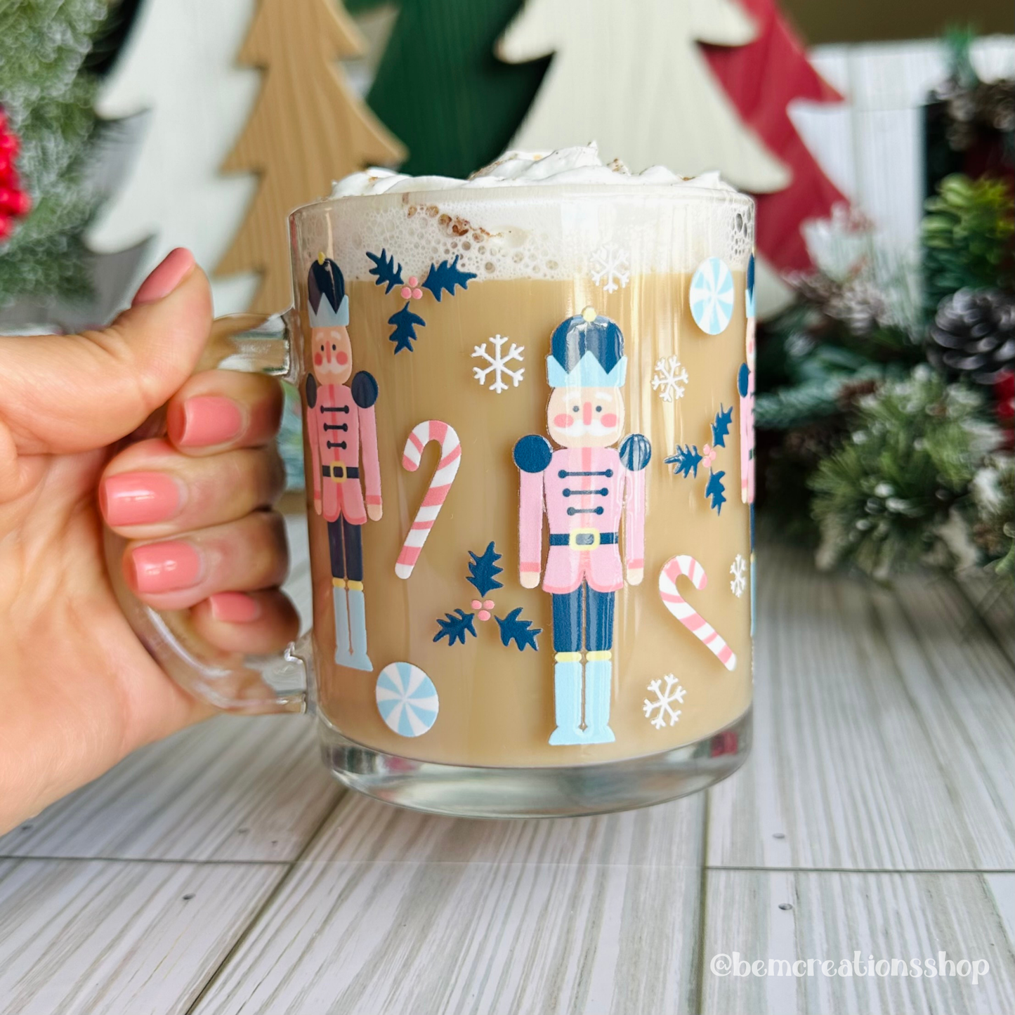 Christmas Nutcracker 12oz Glass Mug