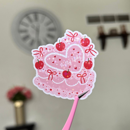 Pretty Lady Coquette Heart Cake Sticker