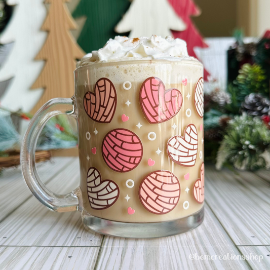 Heart Conchas 12oz Glass Mug