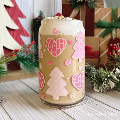 Christmas Conchas Trees 16oz Glass Cup