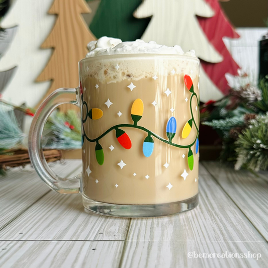 Christmas Lights 12oz Glass Mug