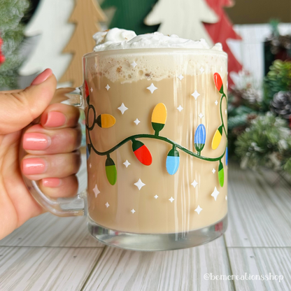 Christmas Lights 12oz Glass Mug