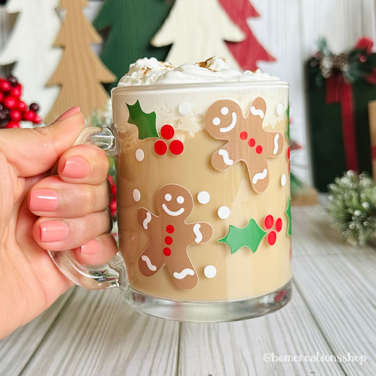 Gingerbread Man 12oz Glass Mug