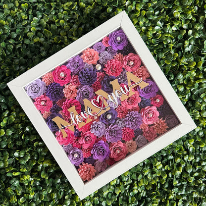 Mama I Love You Floral Shadow Box