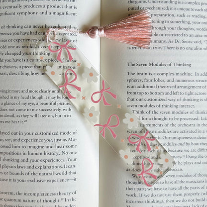 Floral Bow Acrylic Bookmark