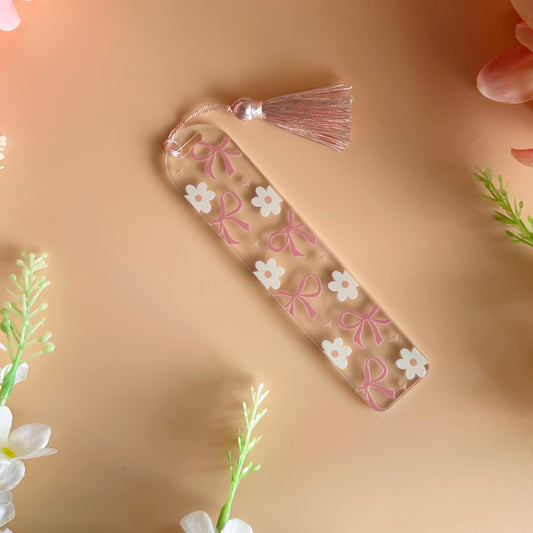Floral Bow Acrylic Bookmark
